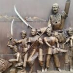 Sculpture of the Ahom rebellion as seen in Shaheedi Park, Delhi.
